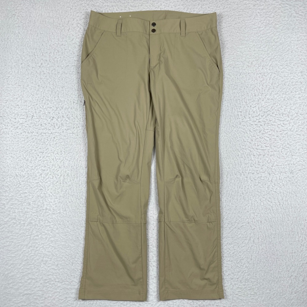 Columbia Hiking Pants Women 16 Short Tan Omni-Shield Straight Leg Outdoor Active